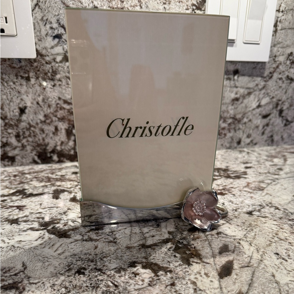Christofle Silver Picture Frame Flower Accent 5x7
